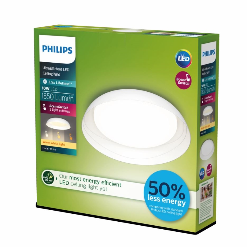 Philips - LED Dimbar taklampa FLETA LED/10W/230V 2700K vit