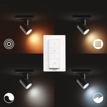 Philips - LED ljusreglerad spotlight Hue RUNNER 1xGU10/4,2W/230V 2200-6500K + fjärrkontroll svart