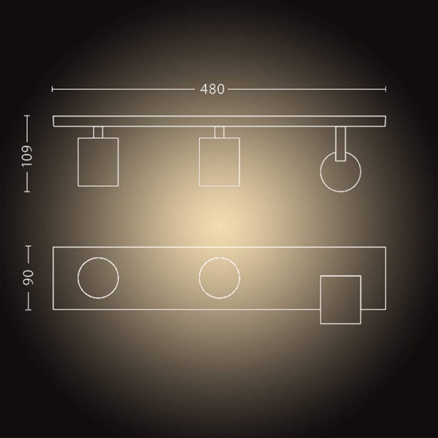 Philips - LED ljusreglerad spotlight Hue RUNNER 3xGU10/4,2W/230V 2200-6500K + fjärrkontroll vit