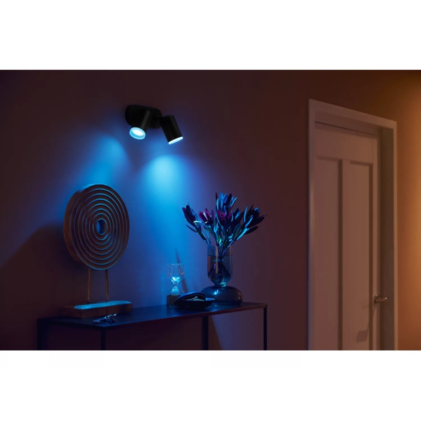 Philips - LED RGBW Dimbar spotlight Hue FUGATO 2xGU10/4,2W/230V 2000-6500K svart