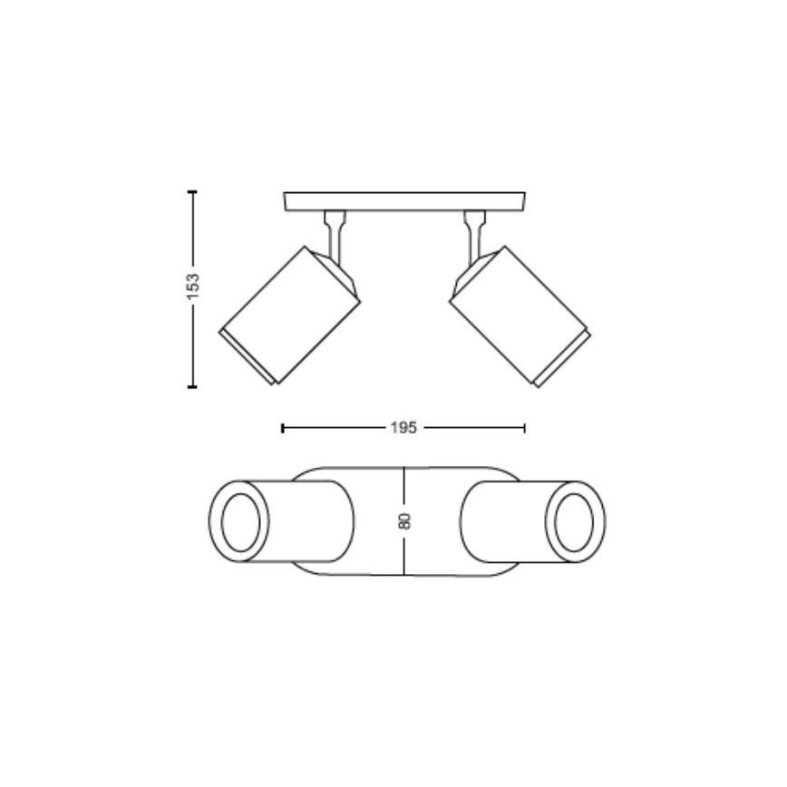 Philips - LED RGBW Dimbar spotlight Hue FUGATO 2xGU10/4,2W/230V 2000-6500K svart