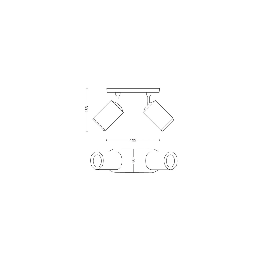 Philips - LED RGBW Dimbar spotlight Hue FUGATO 2xGU10/4,2W/230V 2000-6500K vit