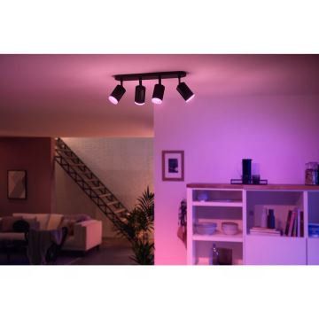 Philips - LED RGBW Dimbar spotlight Hue FUGATO 4xGU10/4,2W/230V 2000-6500K svart