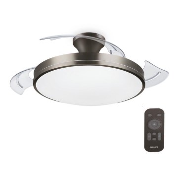 Philips-LED taklampa med en fläkt BLISS LED/35W/230V 5500/4000/2700K nickel + fjärrkontroll