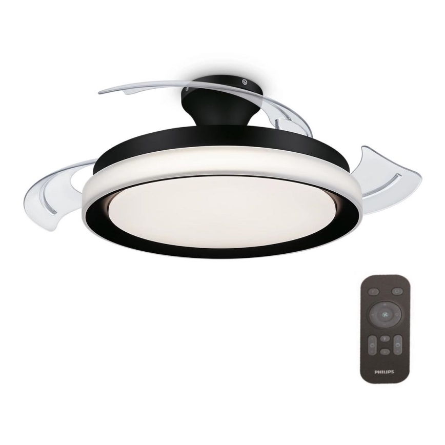 Philips-LED taklampa med en fläkt BLISS LED/35W/230V 5500/4000/2700K svart + fjärrkontroll