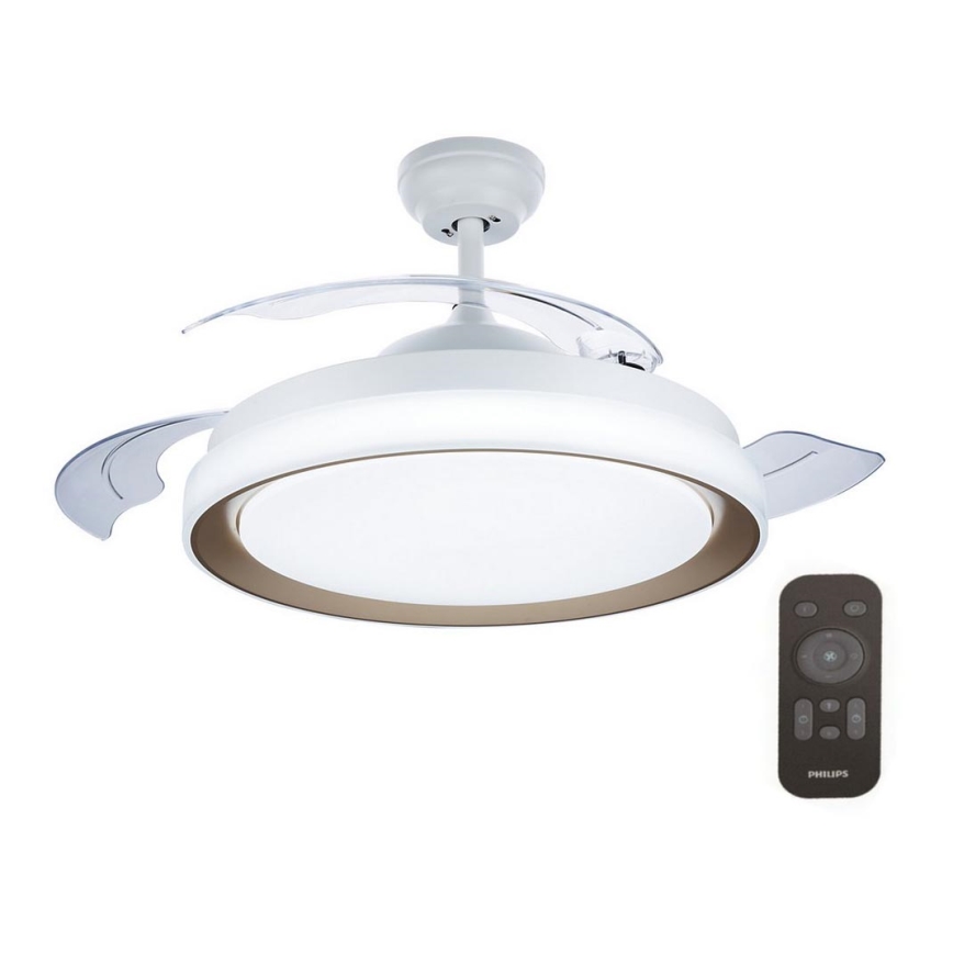 Philips-LED taklampa med en fläkt LED/35W/230V 5500/4000/2700K + fjärrkontroll guld