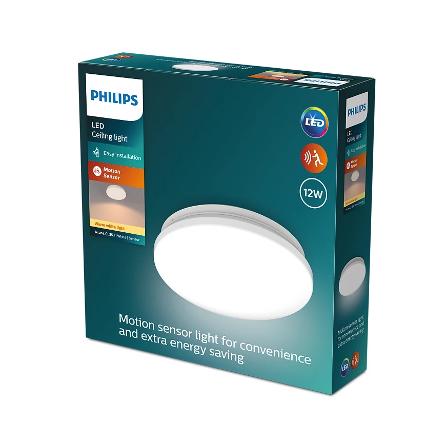 Philips - LED taklampa med sensor ACUNA LED/12W/230V 2700K