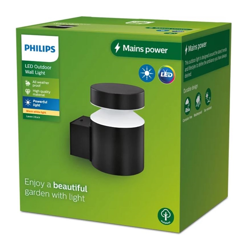 Philips - LED vägglampa för utomhusbruk LAVEN LED/6W/230V 2700K IP44