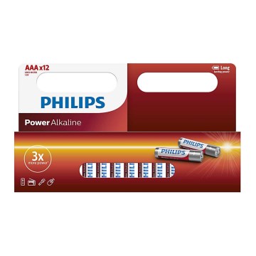 Philips LR03P12W/10 - 12 st Alkaliska batterier AAA POWER ALKALINE 1,5V 1150mAh