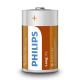 Philips R20L2F/10 - 2 st Zinkklorid Batterier D LONGLIFE 1,5V 5000mAh