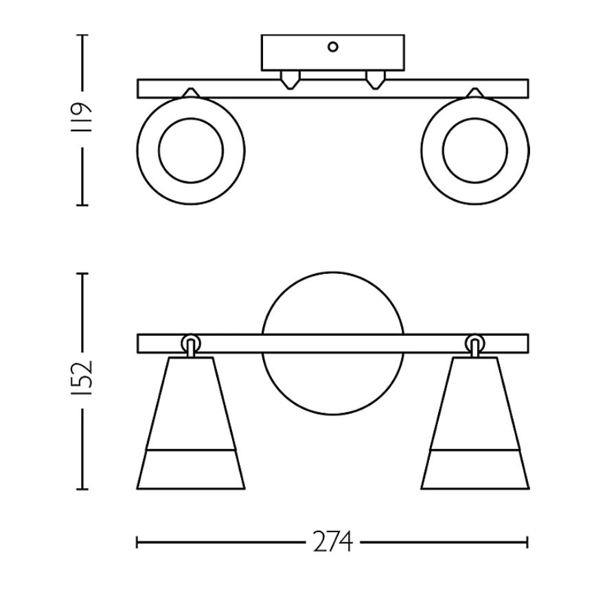 Philips - Spotlight CLEFT 2xGU10/5W/230V