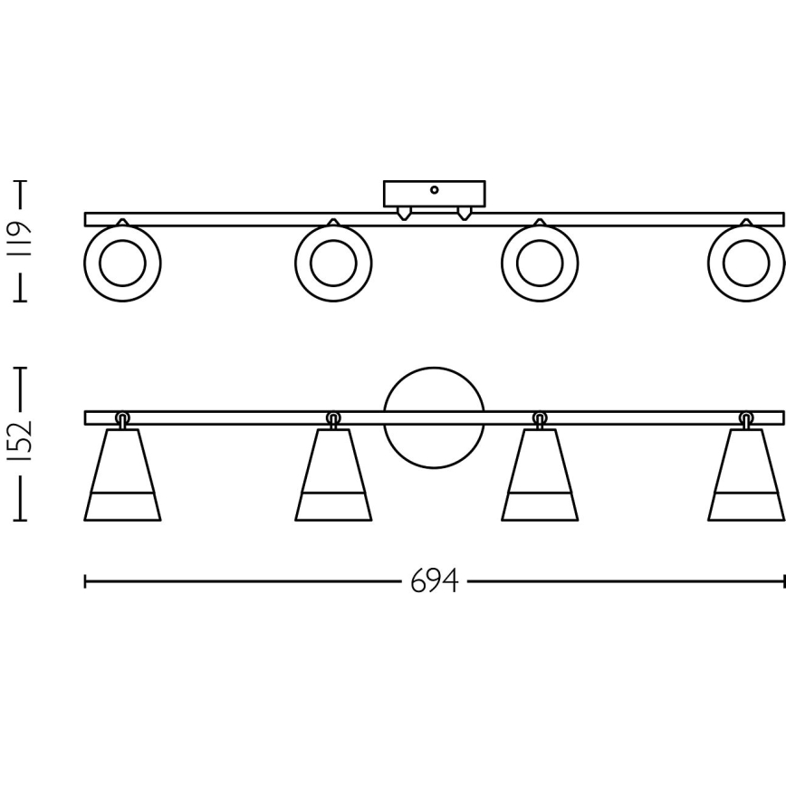 Philips - Spotlight CLEFT 4xGU10/5W/230V