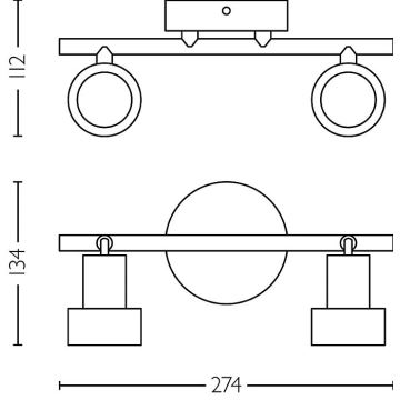 Philips - Spotlight CONDUIT 2xGU10/5W/230V svart/mässing