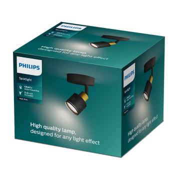 Philips - Spotlight NIALL 1xGU10/5W/230V svart/mässing