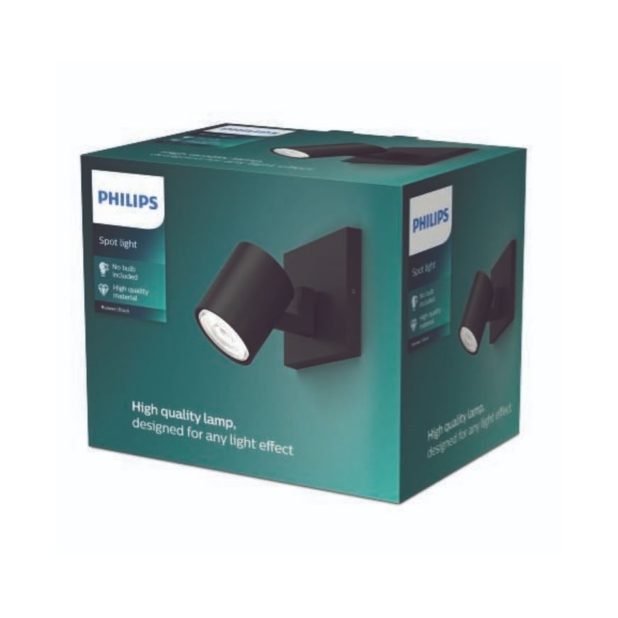 Philips - Spotlight RUNNER 1xGU10/20W/230V svart