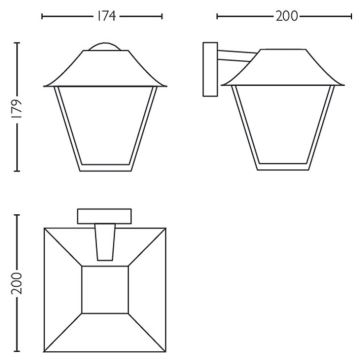 Philips - Utomhus vägglampa  1xE27/60W/230V IP44