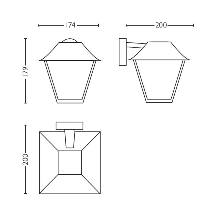 Philips - Utomhus vägglampa  1xE27/60W/230V IP44