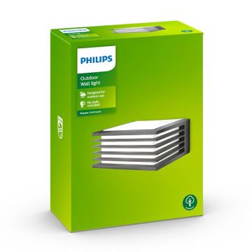 Philips - Utomhus vägglampa  1xE27/15W/230V IP44 antracit