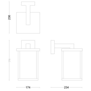 Philips - Vägglampa för utomhusbruk BELLINI 1xE27/25W/230V IP44