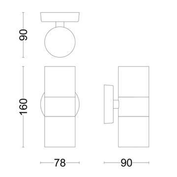 Philips - Vägglampa för utomhusbruk KYLIS 2xGU10/25W/230V IP44