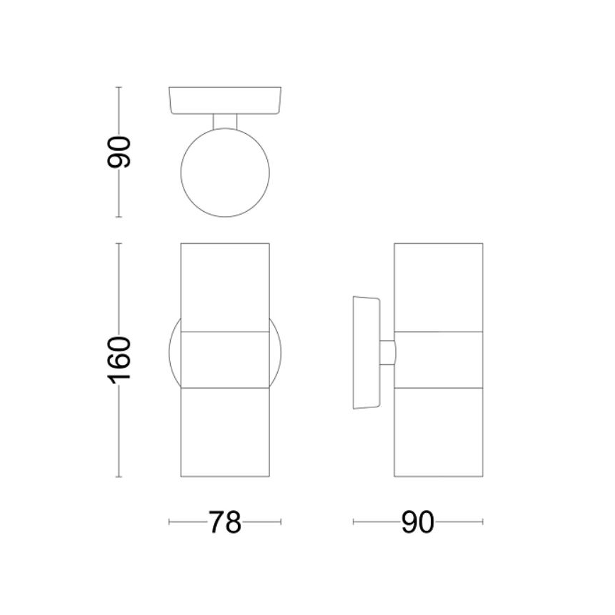 Philips - Vägglampa för utomhusbruk KYLIS 2xGU10/25W/230V IP44