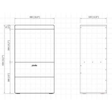 Planika - Vattenånga eldstad med fjärrkontroll 83x48 cm 125W/230V svart