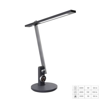 Prezent 31215 - LED Ljusreglerad beröring flexible bordslampa med en display PUNK LED/12W/230V 3000-6500K