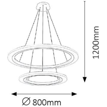 Rabalux 2429 - LED Ljuskrona ADRIENNE LED/62W/230V silver