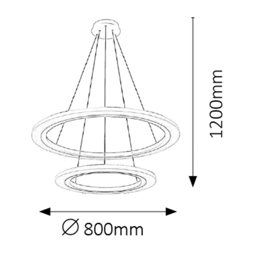 Rabalux 2429 - LED Ljuskrona ADRIENNE LED/62W/230V silver