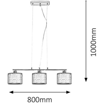 Rabalux 2630 - Hängande lampa ANASTASIA 3xE27/60W