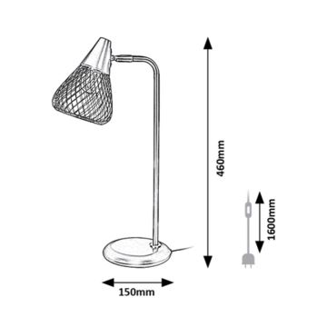 Rabalux - Bordslampa 1xE14/25W/230V grå