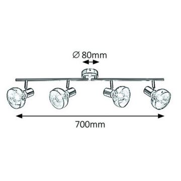 Rabalux 5550 - Spotlight HOLLY 4xE14/40W/230V guld