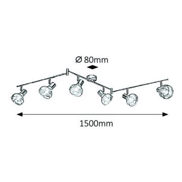 Rabalux 5562 - Spotlight HOLLY 6xE14/40W/230V glänsande krom