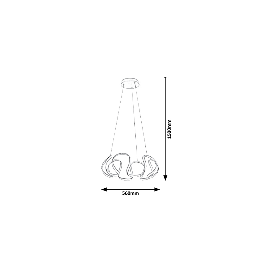 Rabalux 5770 - LED Ljuskrona med snöre PALMIRA LED/38W/230V