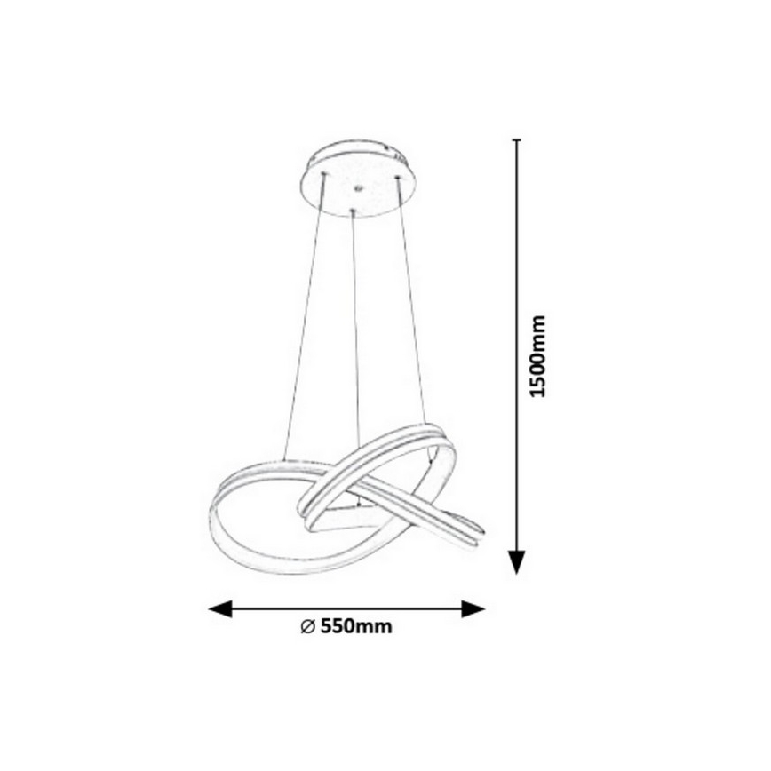 Rabalux 5891 - LED Ljuskrona med snöre TULIO LED/60W/230V