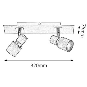 Rabalux 6006 - Spotlight MERKUR 2xGU10/50W/230V