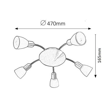 Rabalux 6305 - Takbelysning SOMA 5xE14/40W/230V