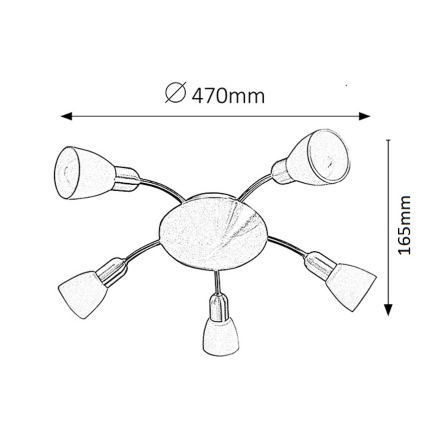 Rabalux 6305 - Takbelysning SOMA 5xE14/40W/230V