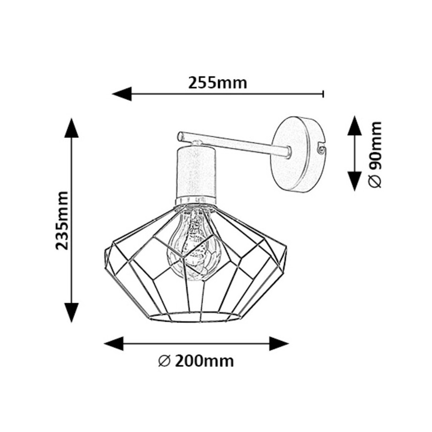 Rabalux - Vägglampa 1xE27/40W/230V diameter 20 cm svart