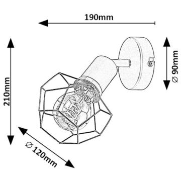 Rabalux - Vägglampa 1xE27/40W/230V diameter 12 cm svart