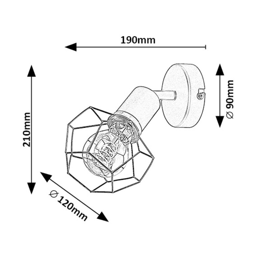 Rabalux - Vägglampa 1xE27/40W/230V diameter 12 cm svart