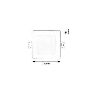 Rabalux - LED infälld belysning LED/3W/230V 3000K 9x9 cm vit