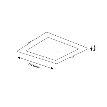 Rabalux - LED infälld belysning LED/18W/230V 22x22 cm svart