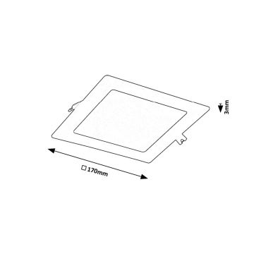 Rabalux - LED infälld belysning LED/12W/230V 17x17 cm svart