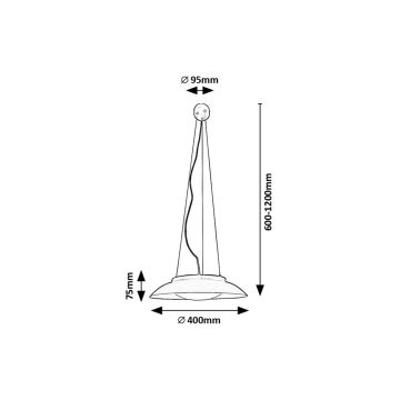 Rabalux - LED ljuskrona med textilsladd LED/24W/230V 3000K