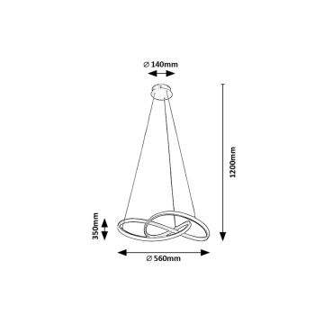 Rabalux - LED ljuskrona med textilsladd LED/36W/230V 3000K guld