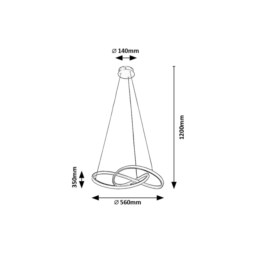 Rabalux - LED ljuskrona med textilsladd LED/36W/230V 3000K guld