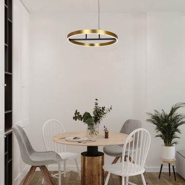 Rabalux - LED ljuskrona med textilsladd LED/42W/230V guld