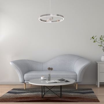 Rabalux - LED ljuskrona med textilsladd LED/34W/230V matt krom