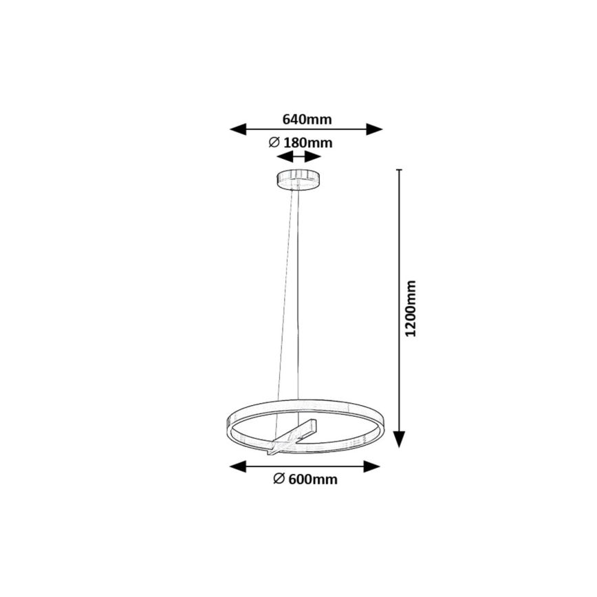 Rabalux - LED ljuskrona med textilsladd LED/34W/230V matt krom